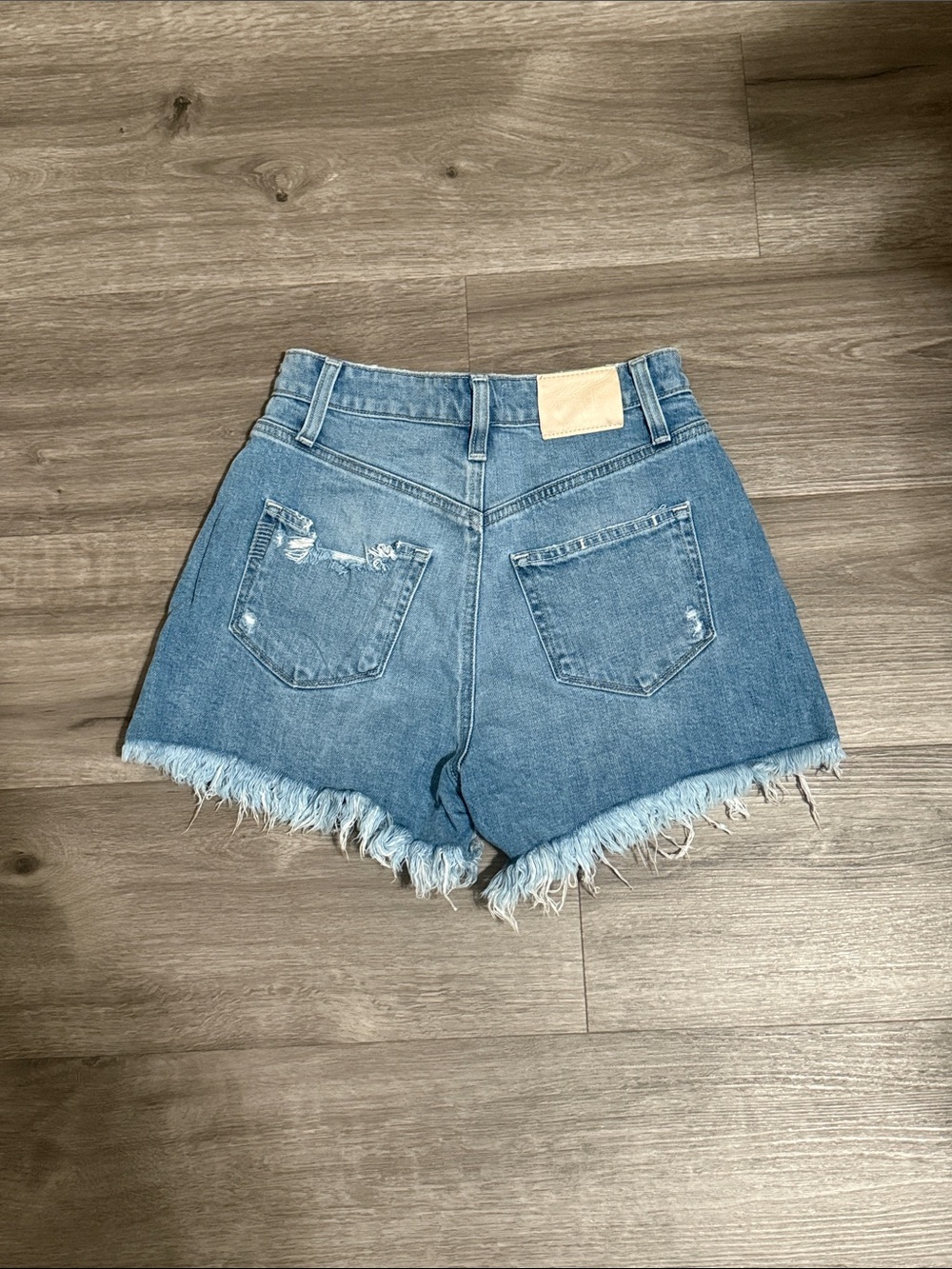 PAIGE Dani Frayed High-Rise Denim Shorts